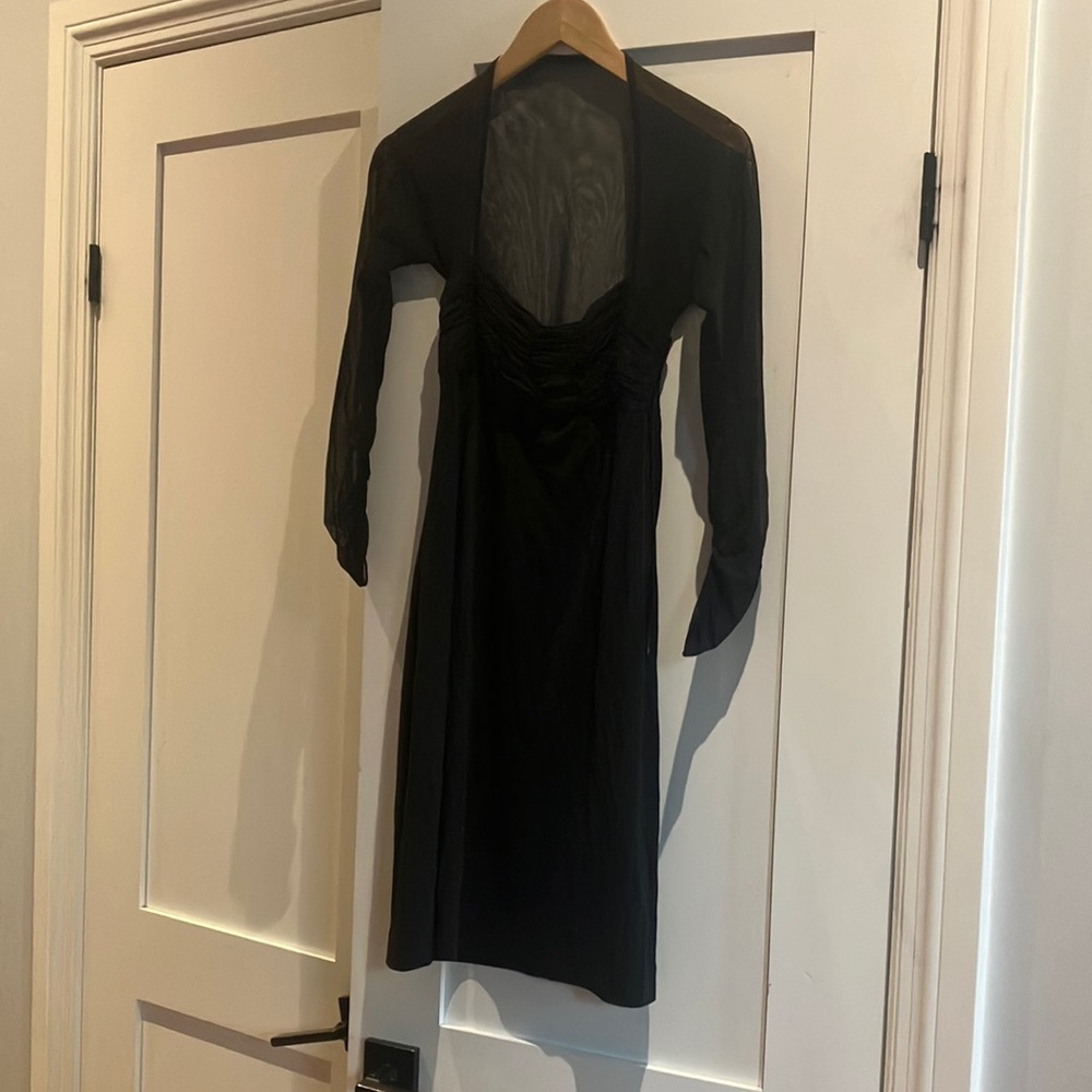 SELENA DESIGNER cocktail dress black mesh dress.